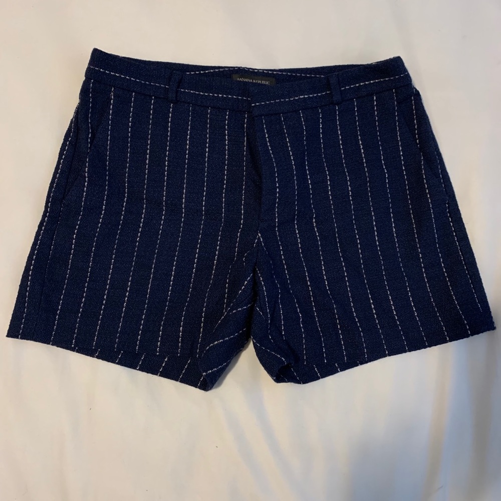 **SOLD**Banana Republic Navy and White Pinstripe Shorts